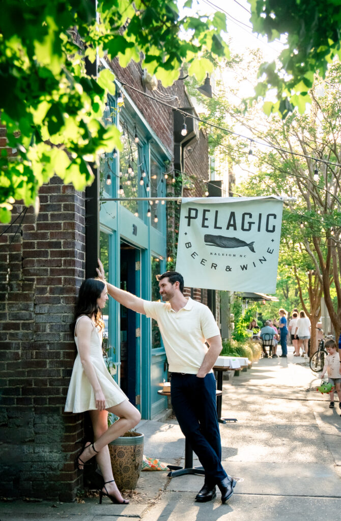 Downtown raleigh engagement session hannah and michael